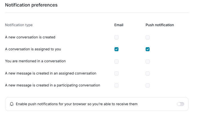 Profile settings