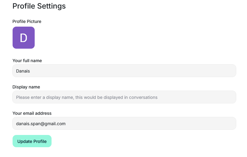 Profile settings