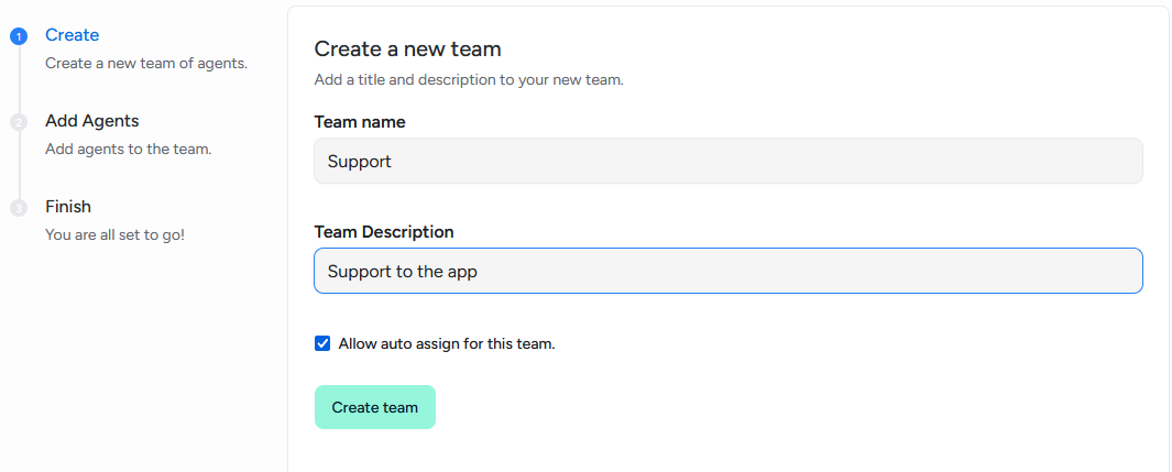 Create a Team