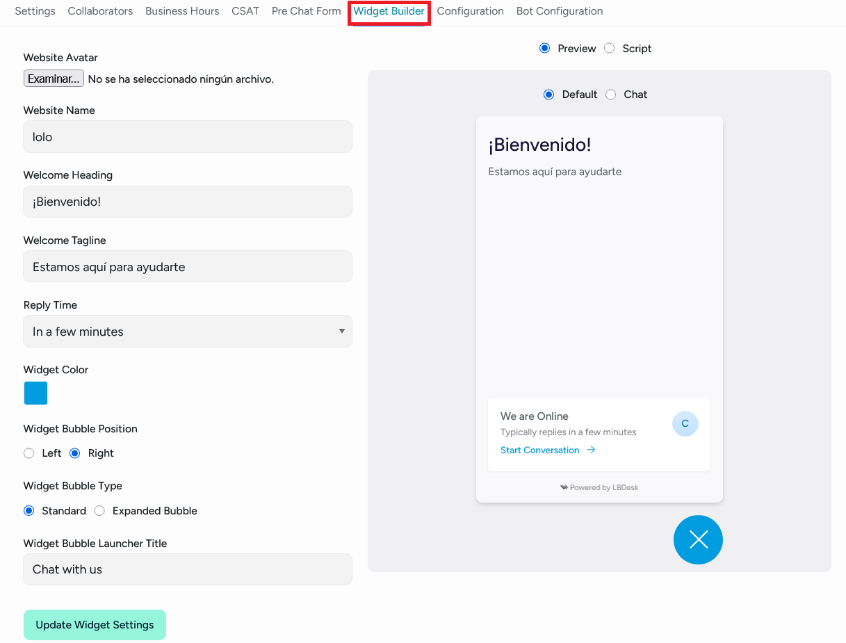 Widget builder